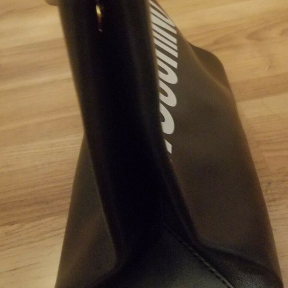 MOSCHINO Black Leather Logo Shoulder Bag - Picture 3 of 6